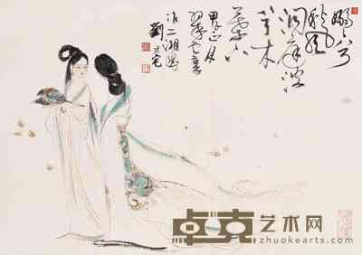 刘旦宅 1984年作 二湘图 立轴 44×63.5cm